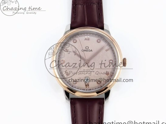 0223 Minimalist De Ville Power Reserve RG MKF 1:1 Best Edition RG Textured Dial on Brown Leather Strap A 7749